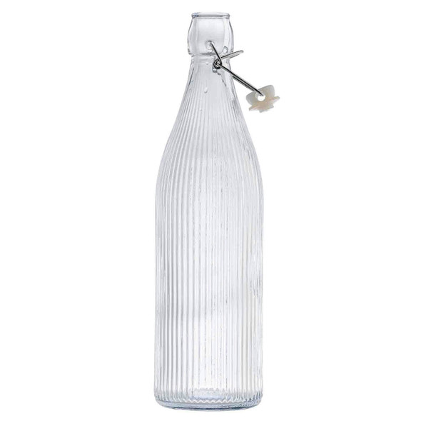 TABLECRAFT 12976 Carafe, 34 oz., Fluted, Clear soda lime glass, Resealable