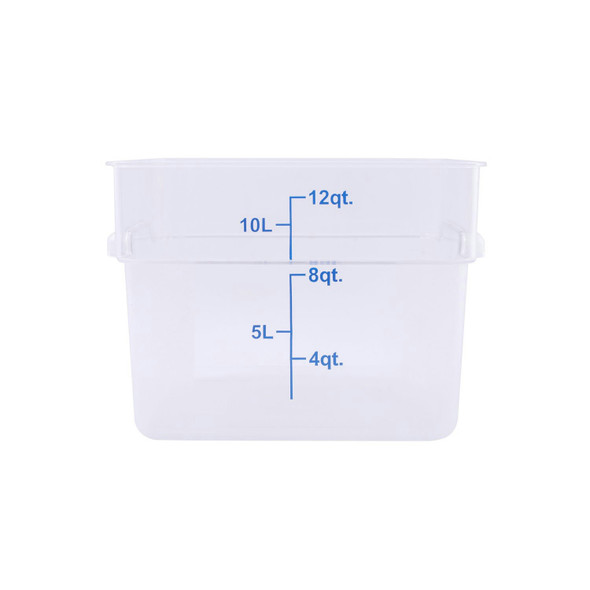 CAC FS1P-SQ12C Food Storage Container, 12 QT, Square, Clear, Polycarbonate