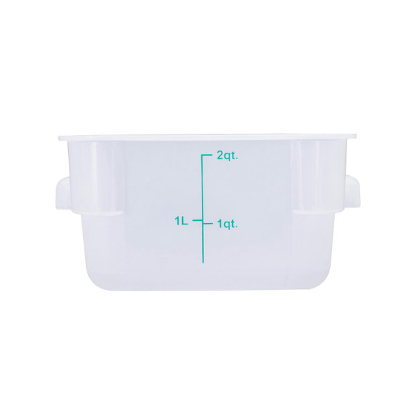 CAC FS2P-SQ2T Food Storage Container, 2 QT, Square, Translucent, Polypropylene