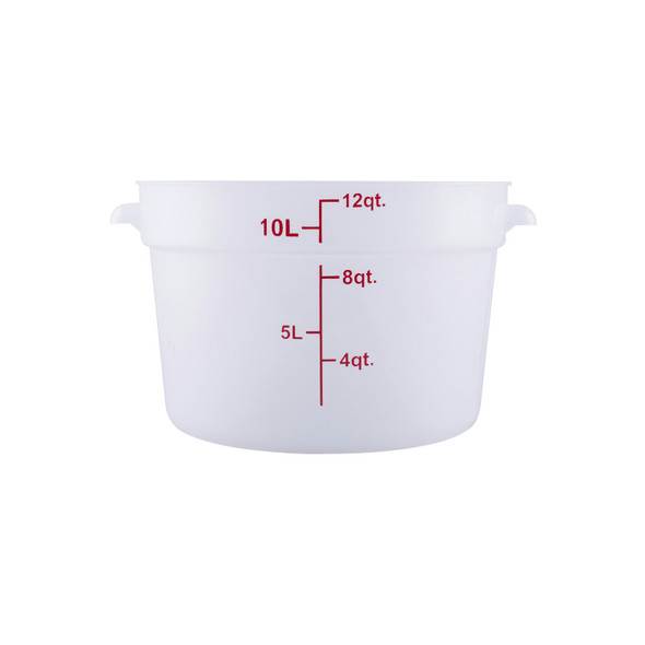 CAC FS2P-12T Food Storage Container, 12 QT, Round, Translucent