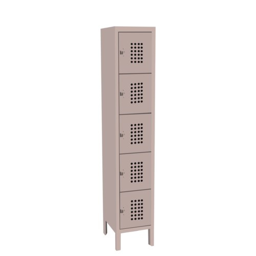 SPG 4K0070 Steel Locker 12"W x 12"D x 66"H 5-Tier Single Wide