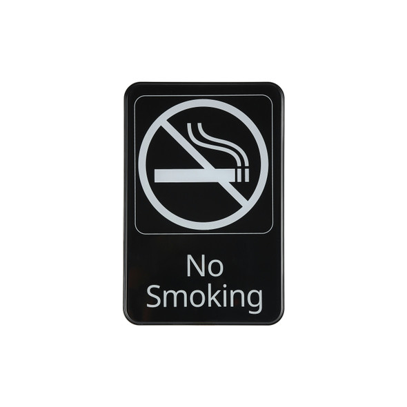 CAC SCE9-NM01 "No Smoking" Sign, 6" x 9", Black & White