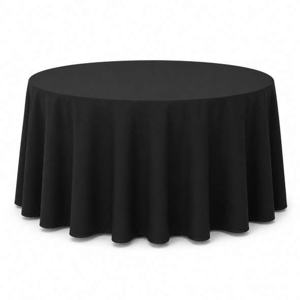 Fortune TC-60R-BK Table Cloth, 60", Round, Black