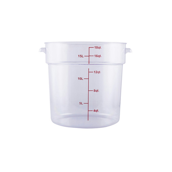 CAC FS1P-18C Food Storage Container, 18 QT, Round, Clear, Polycarbonate