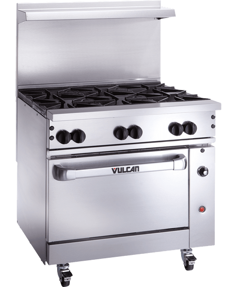 Vulcan 36C-6BP Endurance Series Propane Gas Restaurant Range, 6 Burner, Convection Oven - 215,000 BTU