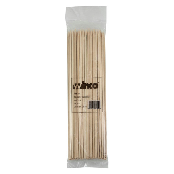 WINCO WSK-10 Bamboo Skewers, 10" (100/bag)