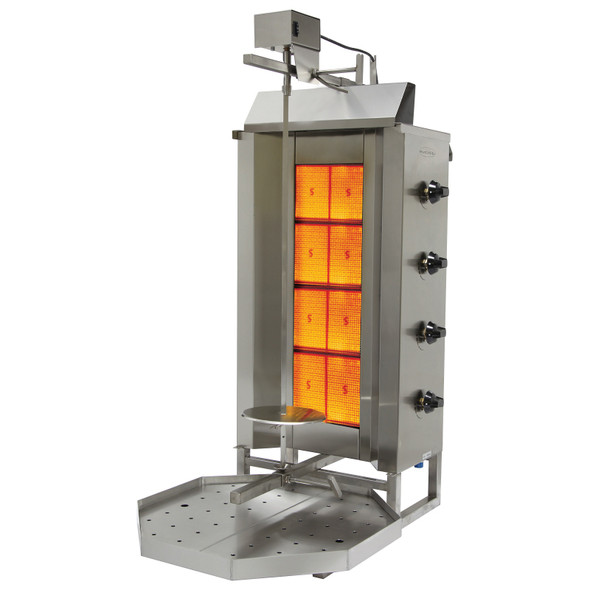 Eurodib VGB4 NG Gas Vertical Broiler, 4 Burners, 44k BTU/Hr, 101-200 lbs Capacity