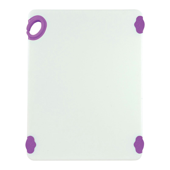 Winco CBN-1520PP Cutting Board, 15"x20"x1/2", White/Purple, Grip Hook