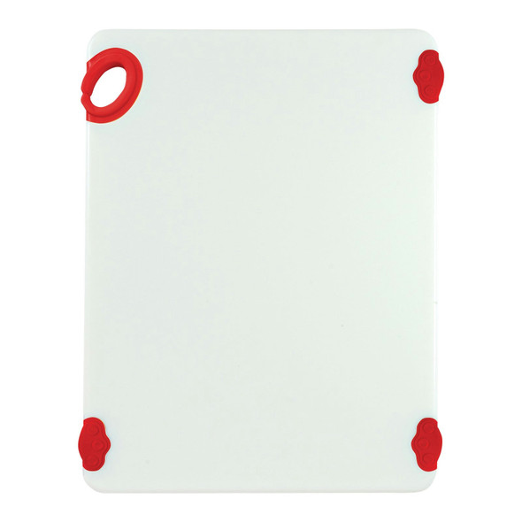 Winco CBN-1520RD Cutting Board, 15"x20"x1/2", White/Red, Grip Hook