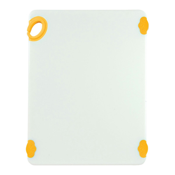 Winco CBN-1520YL Cutting Board, 15"x20"x1/2", White/Yellow, Grip Hook