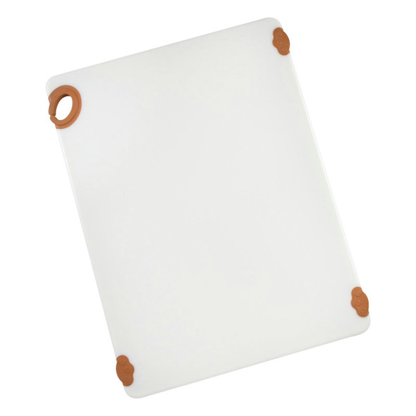 Winco CBN-1824BN Cutting Board, 18"x24"x1/2", White/Brown, Grip Hook