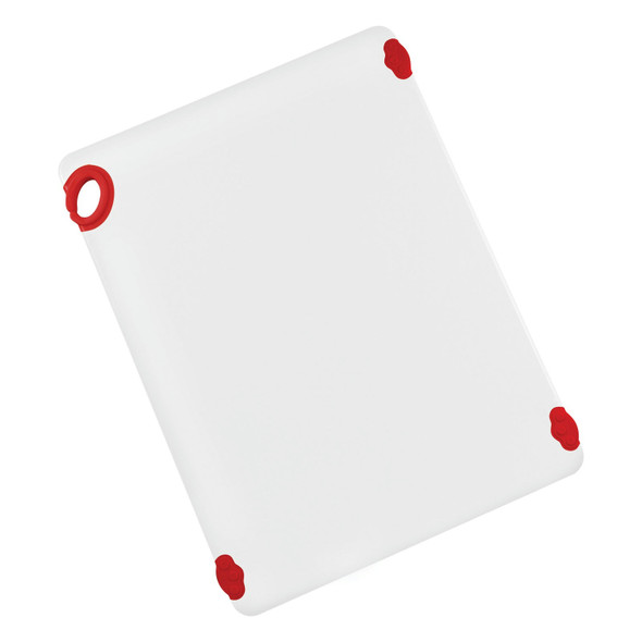 Winco CBN-1824RD Cutting Board, 18"x24"x1/2", White/Red, Grip Hook