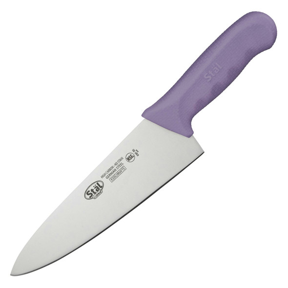 Winco KWP-80P Chef's Knife, 8" Blade, Allergen Fee, Purple