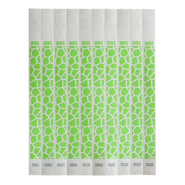 Winco WB-100G-D Wristbands, 3/4", Green Design, (500/Pack)