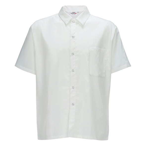 Winco UNF-1WS Universal Chef Shirt, Snap-Buttons, White, Small