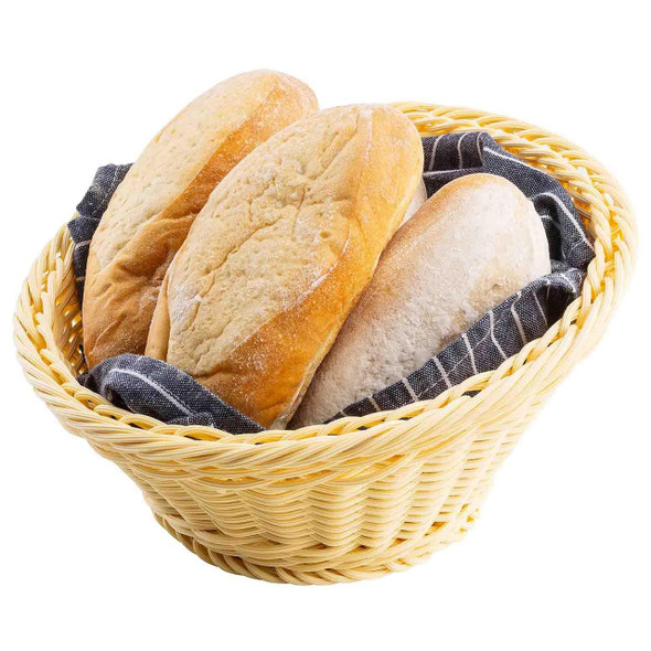 Tablecraft 12250 Angled Basket 10", Round, Polypropylene, Natural