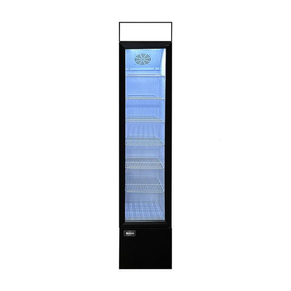 Omcan 14" Slim Glass Door Display Refrigerator with Lightbox