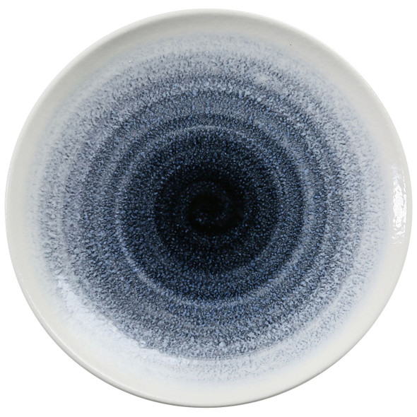 Yanco UN-112 Universe Dinner Plate, 12" Round, White/Blue (12/Case)