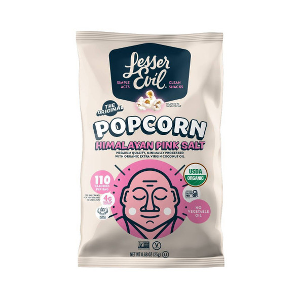 LesserEvil Organic Popcorn Himalayan Salt, (12pk)