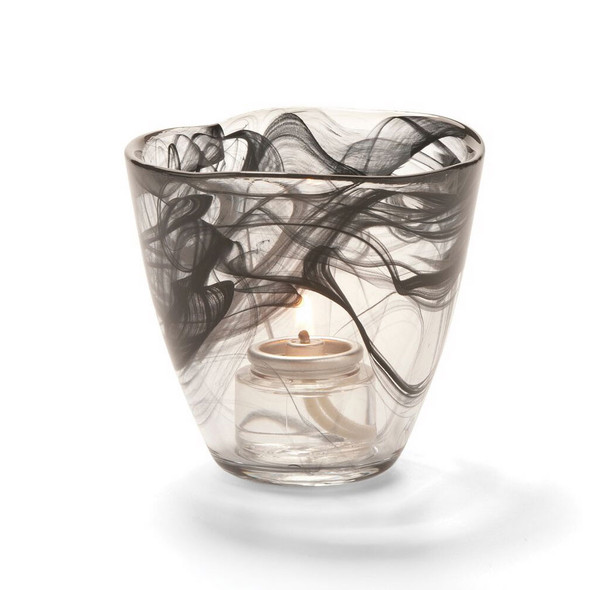 Hollowick 6806BK Wysp Glass Votive, 3-3/4"dia. x 3-1/2"H, Black