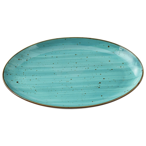 Yanco LY-109TQ  Lyon Platter, 12" x 8-1/4", Oval, Turquoise (12/Case)