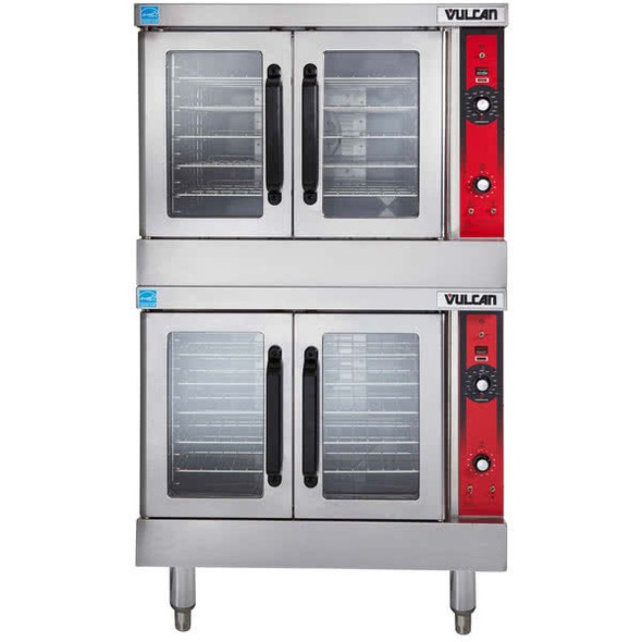 Vulcan VC44GD-NG Natural Gas Double Deck Full Size Gas Convection Oven with Solid State Controls - 100,000 BTU (VC44GD-NG)