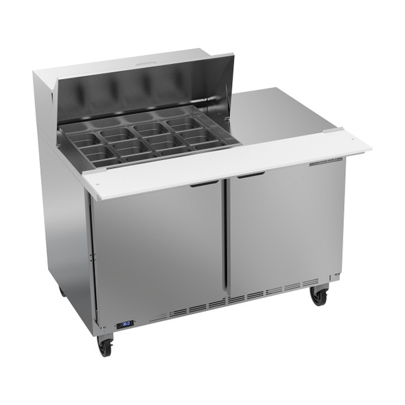 Beverage Air SPE48HC-12M 48" Mega Top Sandwich Prep Table - with Clear Lid Beverage Air SPE48HC-12M 48" Mega Top Sandwich Prep Table - with Clear Lid
