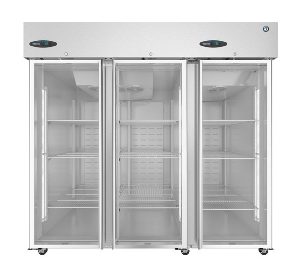 Hoshizaki CR3S-FGE Refrigerator, Three Section Upright, Full Glass Doors