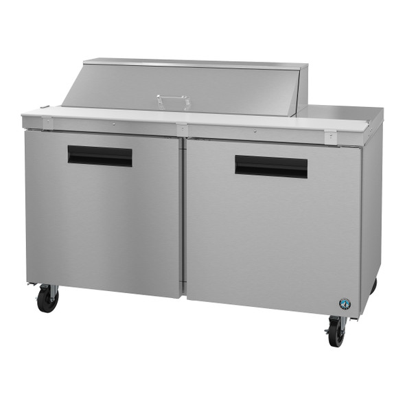Hoshizaki SR60A-12 Refrigerator, Two Section Sandwich Prep Table, Stainless Doors