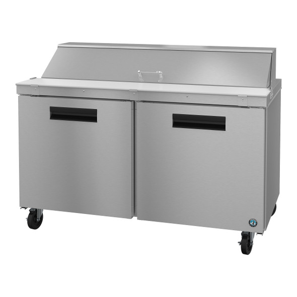 Hoshizaki SR60A-16 Refrigerator, Two Section Sandwich Prep Table, Stainless Doors