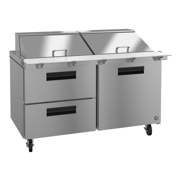 Hoshizaki SR60A-24MD2 Refrigerator, Two Section Mega Top Prep Table, Drawer/Door Combo