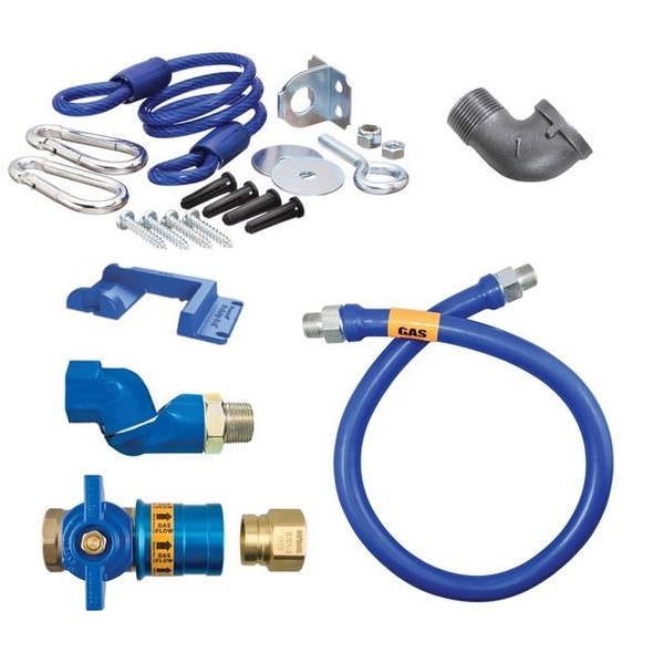 Dormont 1650KITCFS36PS Safety Quik 36" Gas Connector Kit with Swivel MAX, Elbow, Restraining Cable and Safety-Set - 1/2" Diameter Dormont 1650KITCFS36PS Safety Quik 36" Gas Connector Kit with Swivel MAX, Elbow, Restraining Cable and Safety-Set - 1/2" Diameter