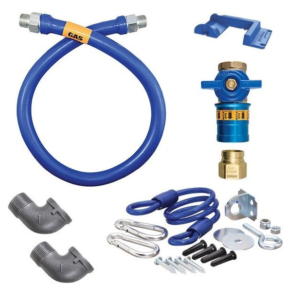 Dormont 1675KITCF48PS Safety Quik 48" Gas Connector Kit with Two Elbows, Restraining Cable and Safety-Set - 3/4" Diameter Dormont 1675KITCF48PS Safety Quik 48" Gas Connector Kit with Two Elbows, Restraining Cable and Safety-Set - 3/4" Diameter
