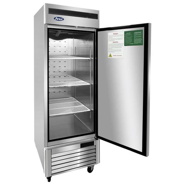Atosa MBF8505GR 27" Reach-In Upright Refrigerator, Bottom Mount, Single Solid Door, 19.1 Cu. Ft, Stainless Steel