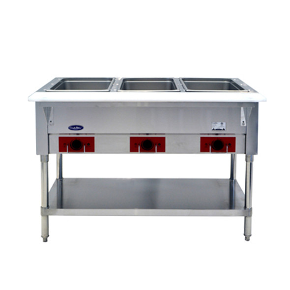 Atosa CSTEA-3 Electric Steam Table, 3 Open Wells - 1500W/120V Atosa CSTEA-3 Electric Steam Table, 3 Open Wells - 1500W/120V