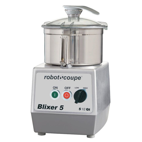 Robot Coupe Blixer 5 Food Processor with 5.5 Qt. Stainless Steel Bowl and Two Speeds - 3 hp Robot Coupe Blixer 5 Food Processor with 5.5 Qt. Stainless Steel Bowl and Two Speeds - 3 hp