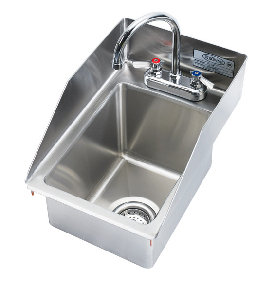 Krowne HS-1225 12" Drop-In Sink with Side Splashes