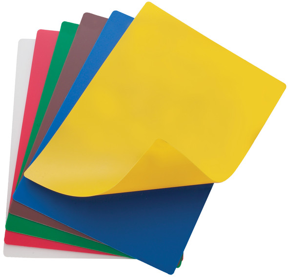 Winco CBF-1520 Flexible Cutting Mat, 15" x 20", Assorted Colors - 6/Pack