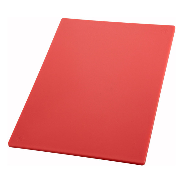Winco CBRD-1218 Rectangular Cutting Board, 12" x 18" x 1/2" - Red