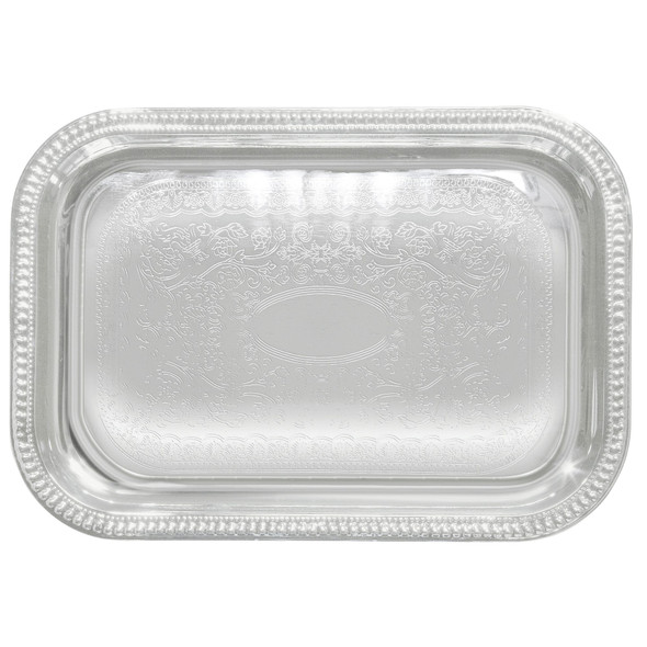 Winco CMT-1812 18" x 12-1/2" Rectangular Chrome-Plated Serving Tray Winco CMT-1812 18" x 12-1/2" Rectangular Chrome-Plated Serving Tray