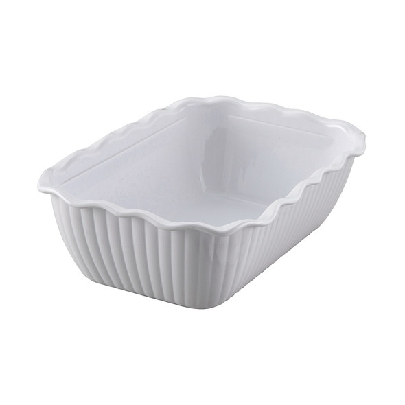 Winco CRK-10W White Deli Crock, 10" x 7" x 3"