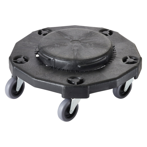 Winco DLR-2 Black Round Trash Can Dolly