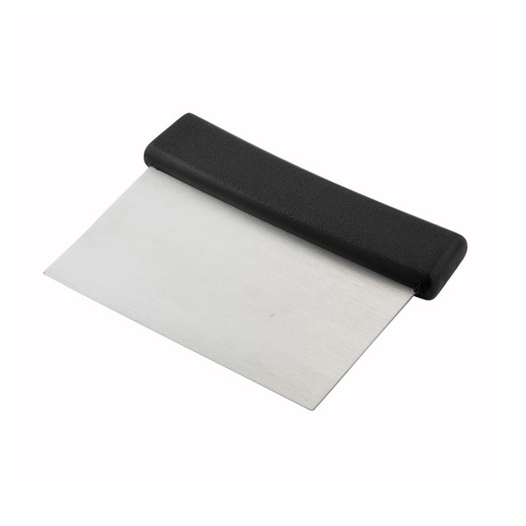 Winco DSC-2 Dough Scraper, 6" x 3", Black Plastic Handle