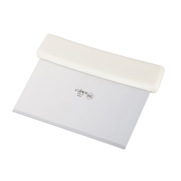 Winco DSC-2W Dough Scraper, 6-1/2" x 4-3/10", White Plastic Handle