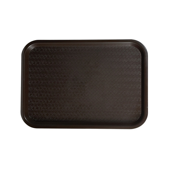 Winco FFT-1014B 10" x 14" Brown Plastic Fast Food Tray
