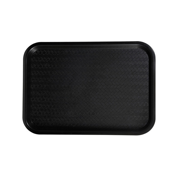 Winco FFT-1014K 10" x 14" Black Plastic Fast Food Tray Winco FFT-1014K 10" x 14" Black Plastic Fast Food Tray