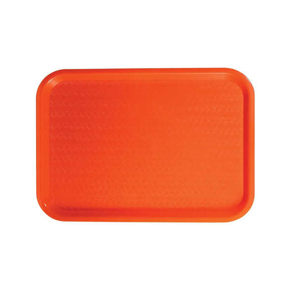Winco FFT-1014O 10" x 14" Orange Plastic Fast Food Tray