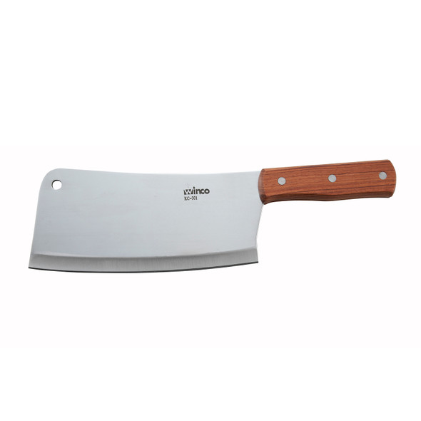 Winco KC-301 8" x 3-1/2" Chinese Cleaver with Wooden Handle