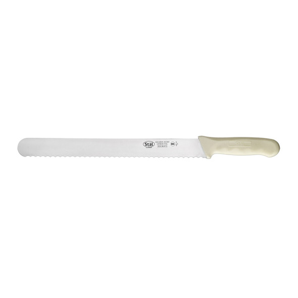 Winco KWP-121 12" Bread Knife, White Handle