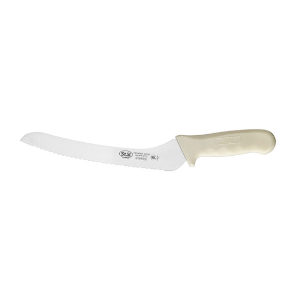 Winco KWP-92 9" Offset Bread Knife with White Handle